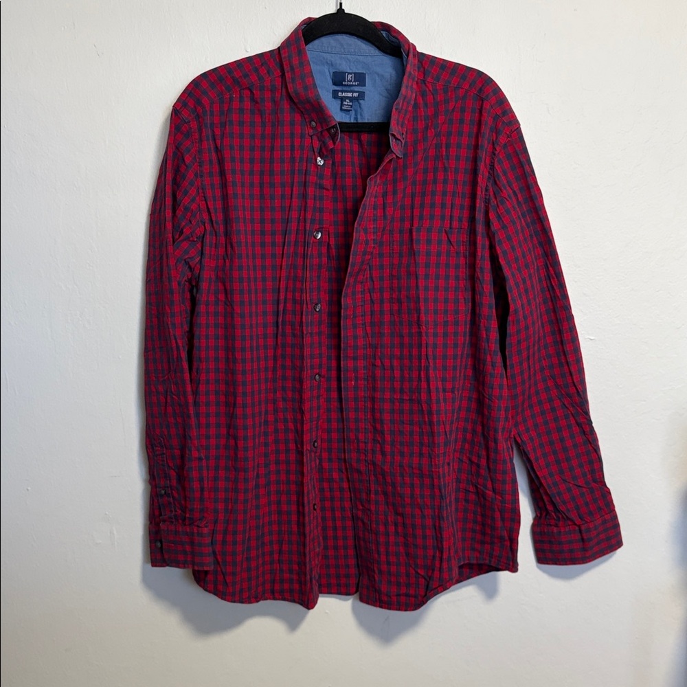 George Red and Black Checkered Men's Shirt
